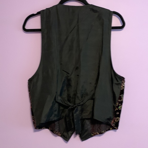 Vintage Impressions of Canada Black Velvet Gold Bow Vest - Picture 3 of 13